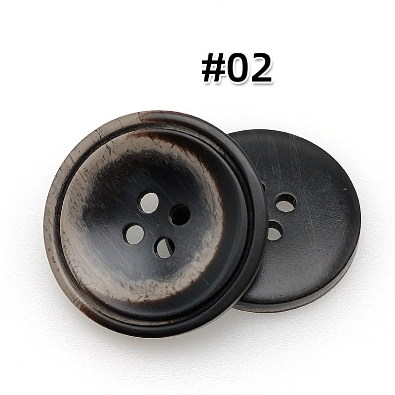 Four-Hole Mixed Flower Resin Button Wild Round Coat Button Suit Suit Wind Clothes Clothing Accessories Button