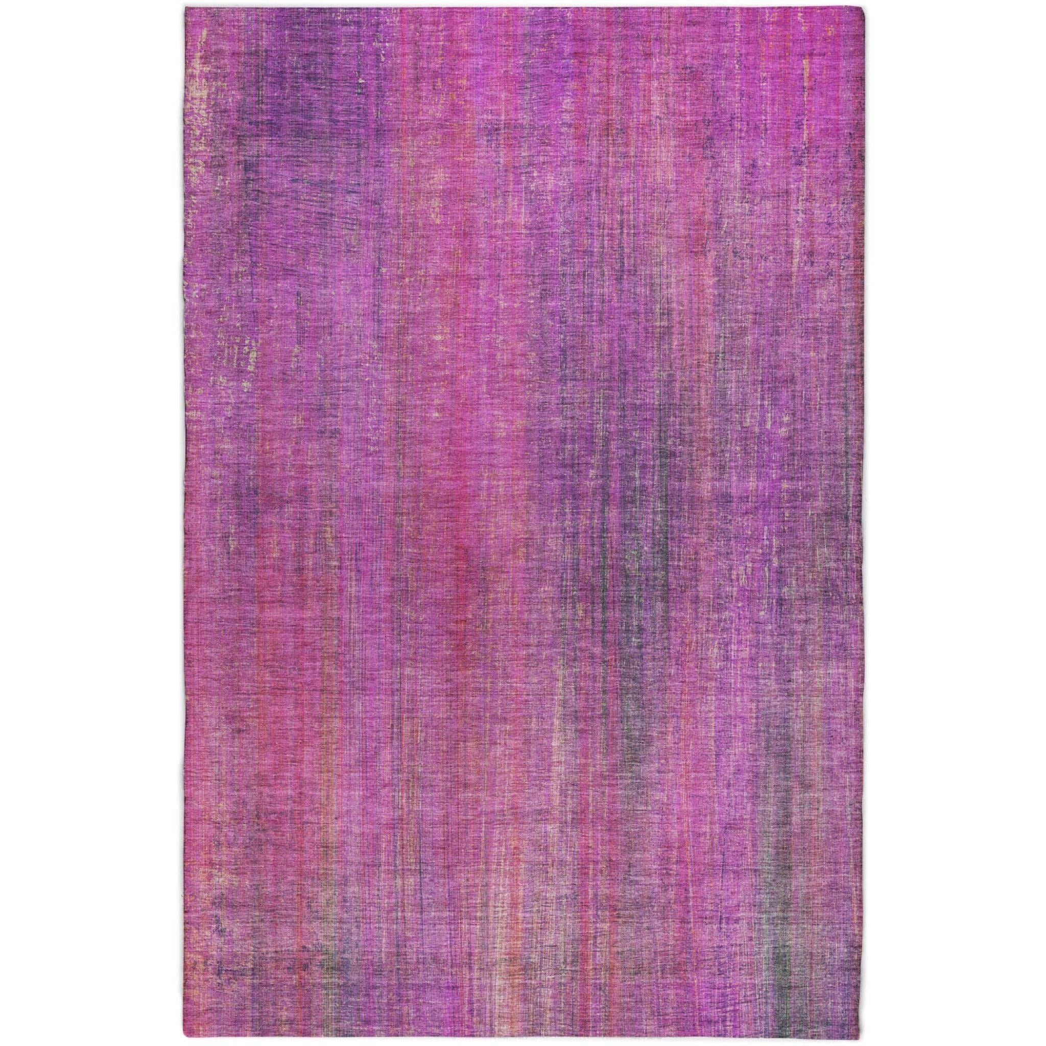 10' X 14' Lilac And Purple Striped Shag Washable Area Rug With UV Protection - Home & Garden