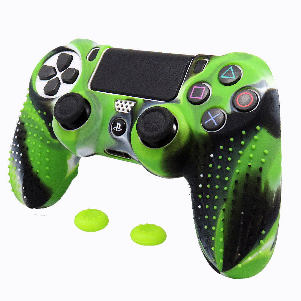 PS4 Controller Gamepad Soft Silicone Gel Rubber Case Cover For SONY Playstation 4 Protection Case For PS4 Pro Slim Game pad Green Camo