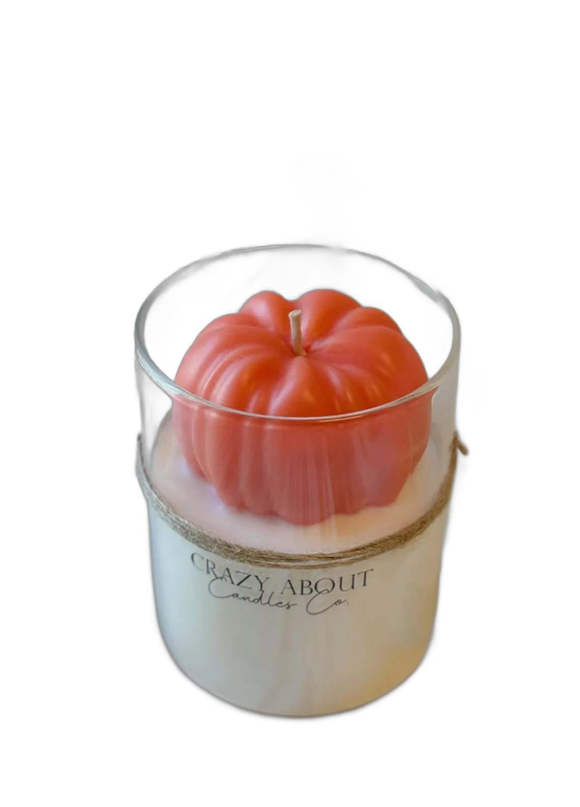 3" Pink Autumn Harvest Scented Mini Pumpkin Candle In Clear Glass Jar - Home & Garden