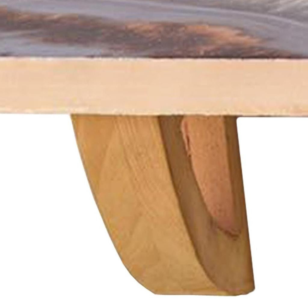 36" Gray And Natural Wood Agate Pattern Wall Mount Accent Shelf - Office Supplies