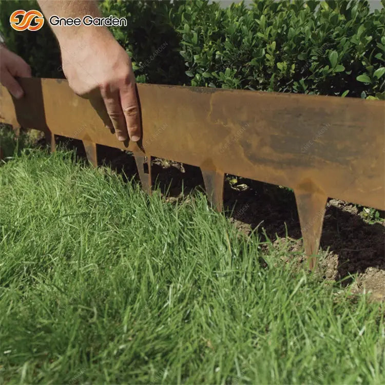 6-Inch 6-Pack Black & Rust-Tone Steel Landscape Edging, Heavy Duty Corrosion-Resistant Garden Border GreatEagleInc