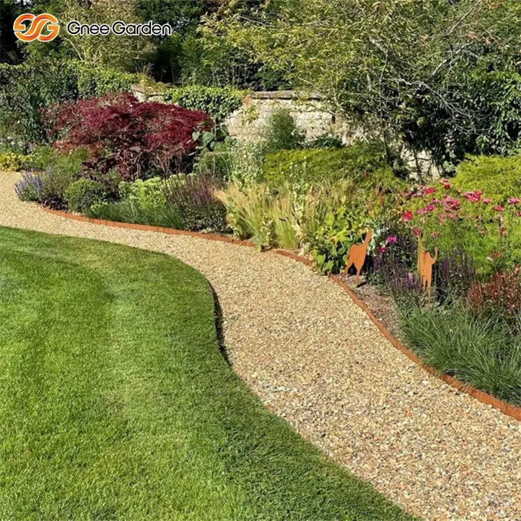 6-Inch 6-Pack Black & Rust-Tone Steel Landscape Edging, Heavy Duty Corrosion-Resistant Garden Border GreatEagleInc