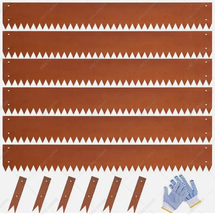 6-Inch 6-Pack Black & Rust-Tone Steel Landscape Edging, Heavy Duty Corrosion-Resistant Garden Border GreatEagleInc