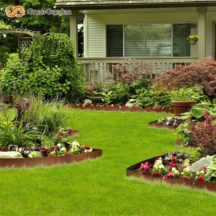 6-Inch 6-Pack Black & Rust-Tone Steel Landscape Edging, Heavy Duty Corrosion-Resistant Garden Border GreatEagleInc