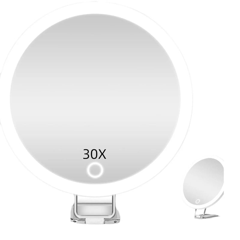 6 inch LED light-emitting makeup mirror 30 times 40 times rechargeable led light with lamp amplification 360 degree rotating makeup mirror GreatEagleInc