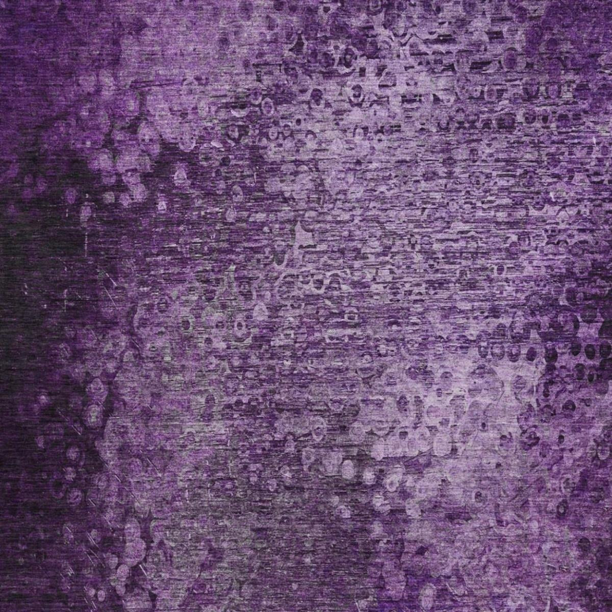 10' X 14' Purple And Ivory Abstract Shag Washable Area Rug With UV Protection - Home & Garden