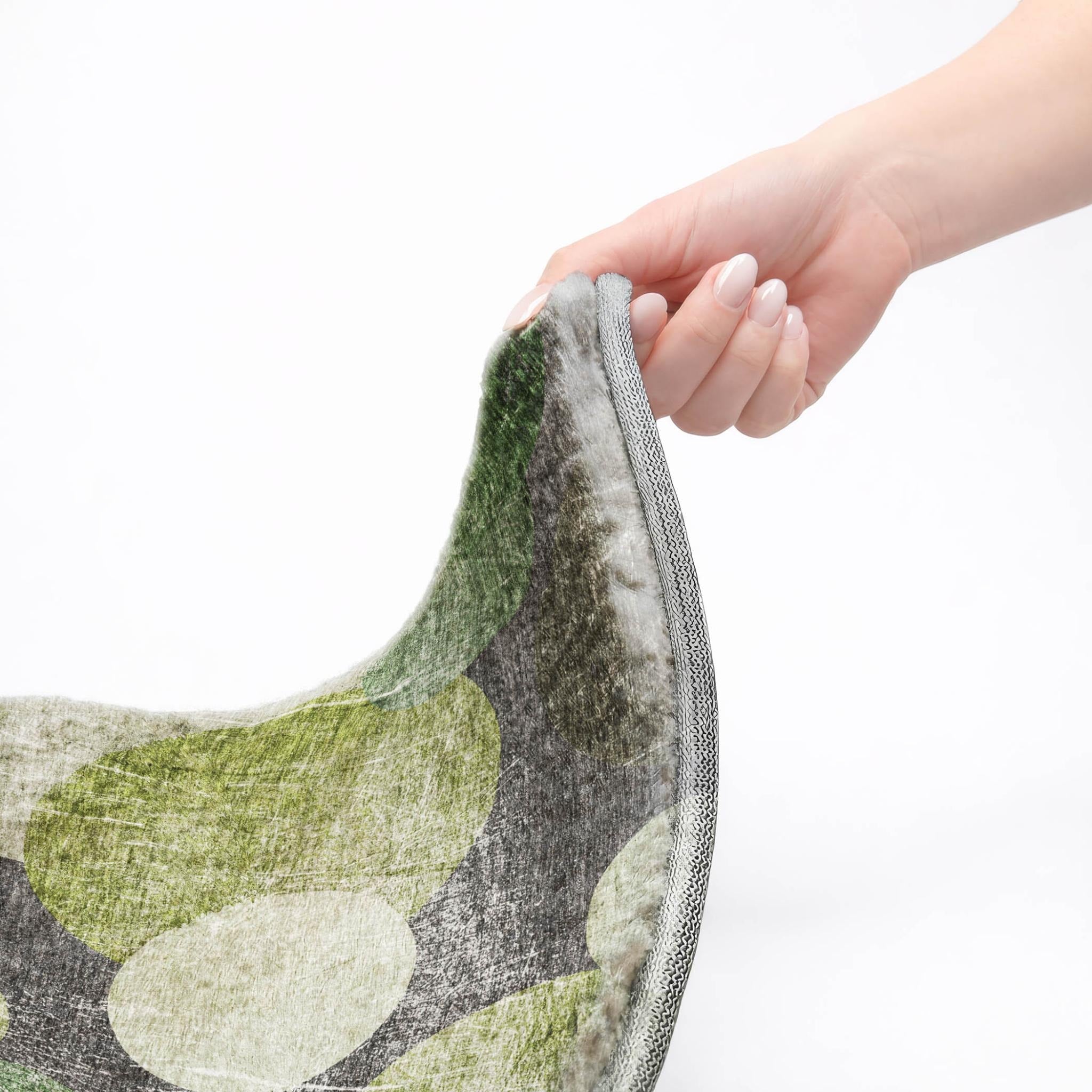10' X 14' Green And Gray Geometric Shag Washable Area Rug With UV Protection - Home & Garden