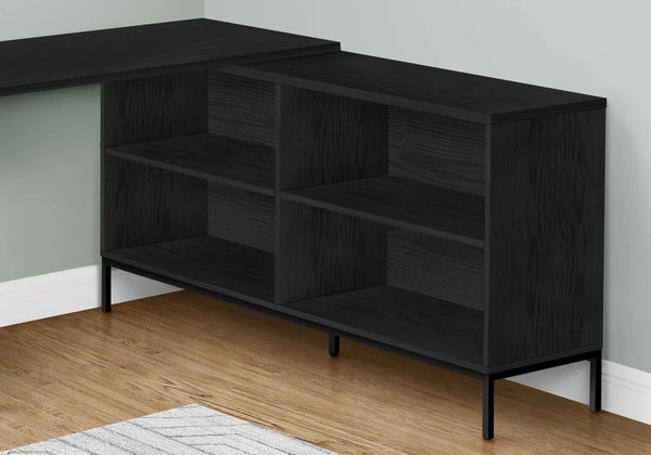 60" Black L Shape Computer Desk With Three Drawers Homeroots Office