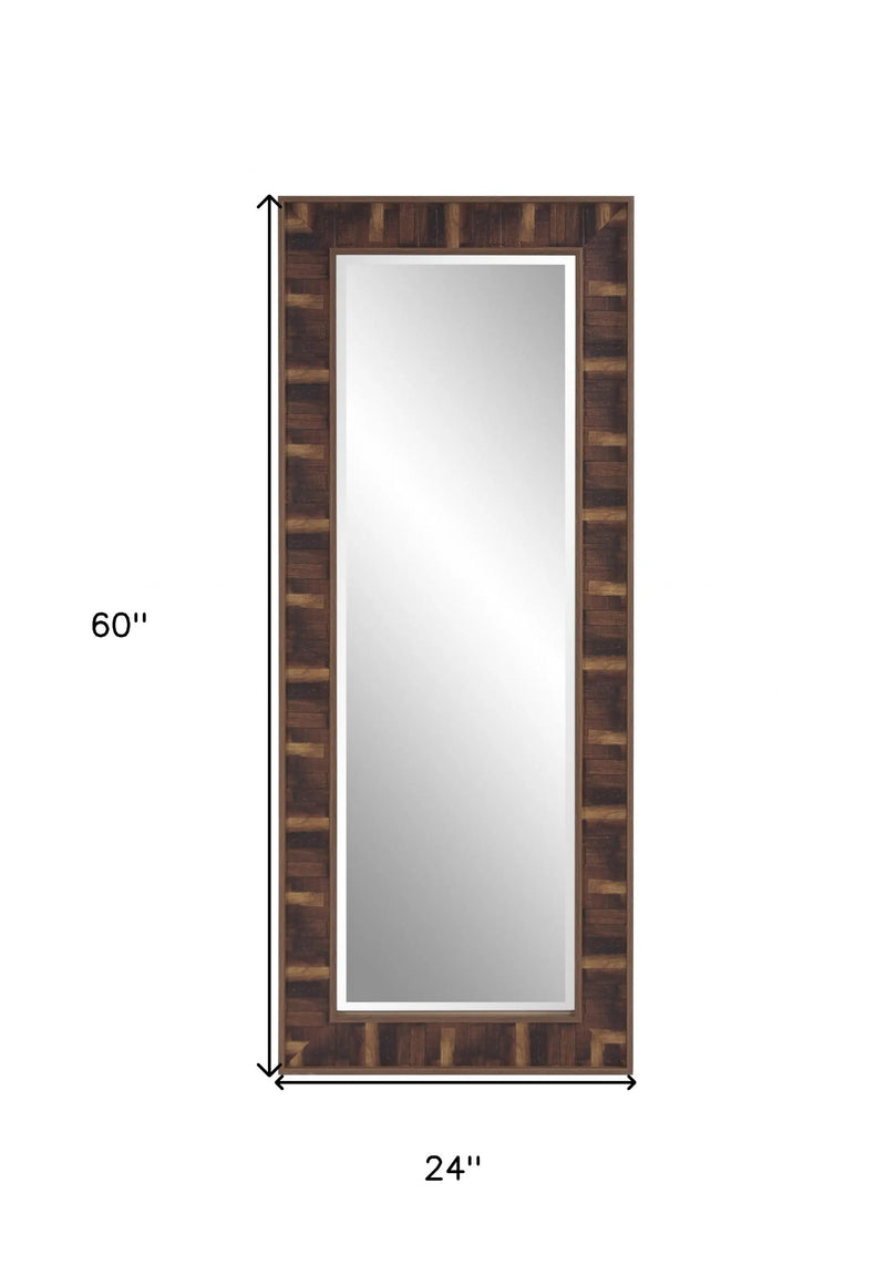 60" Brown Framed Full Length Hanging Mirror Homeroots Bed & Bath