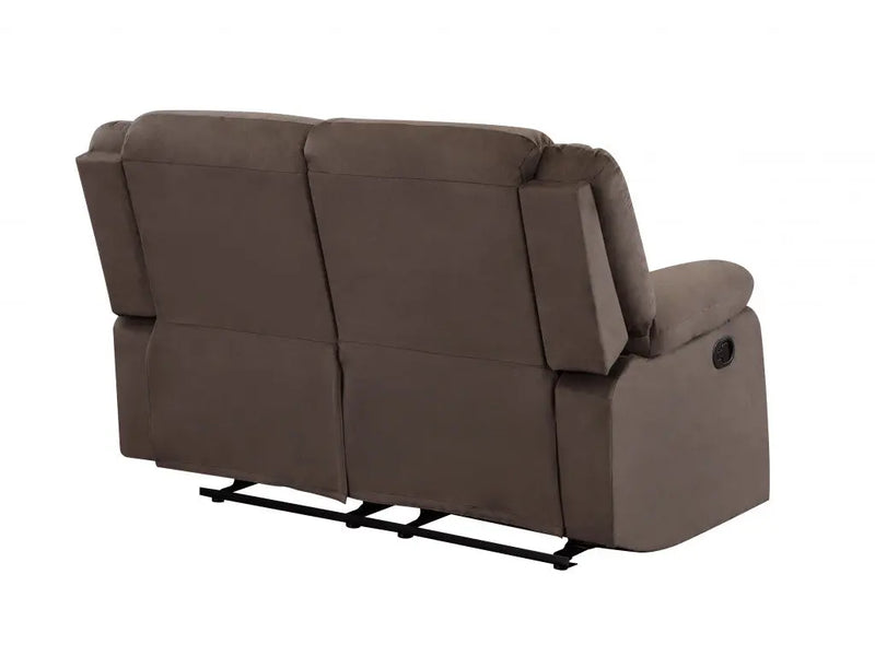 60" Brown Microfiber Manual Reclining Loveseat Homeroots Living Room