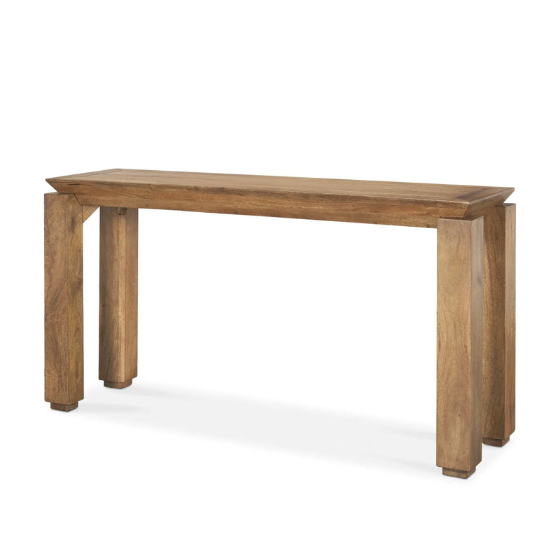 60" Brown Solid Wood Console Table Homeroots Living Room