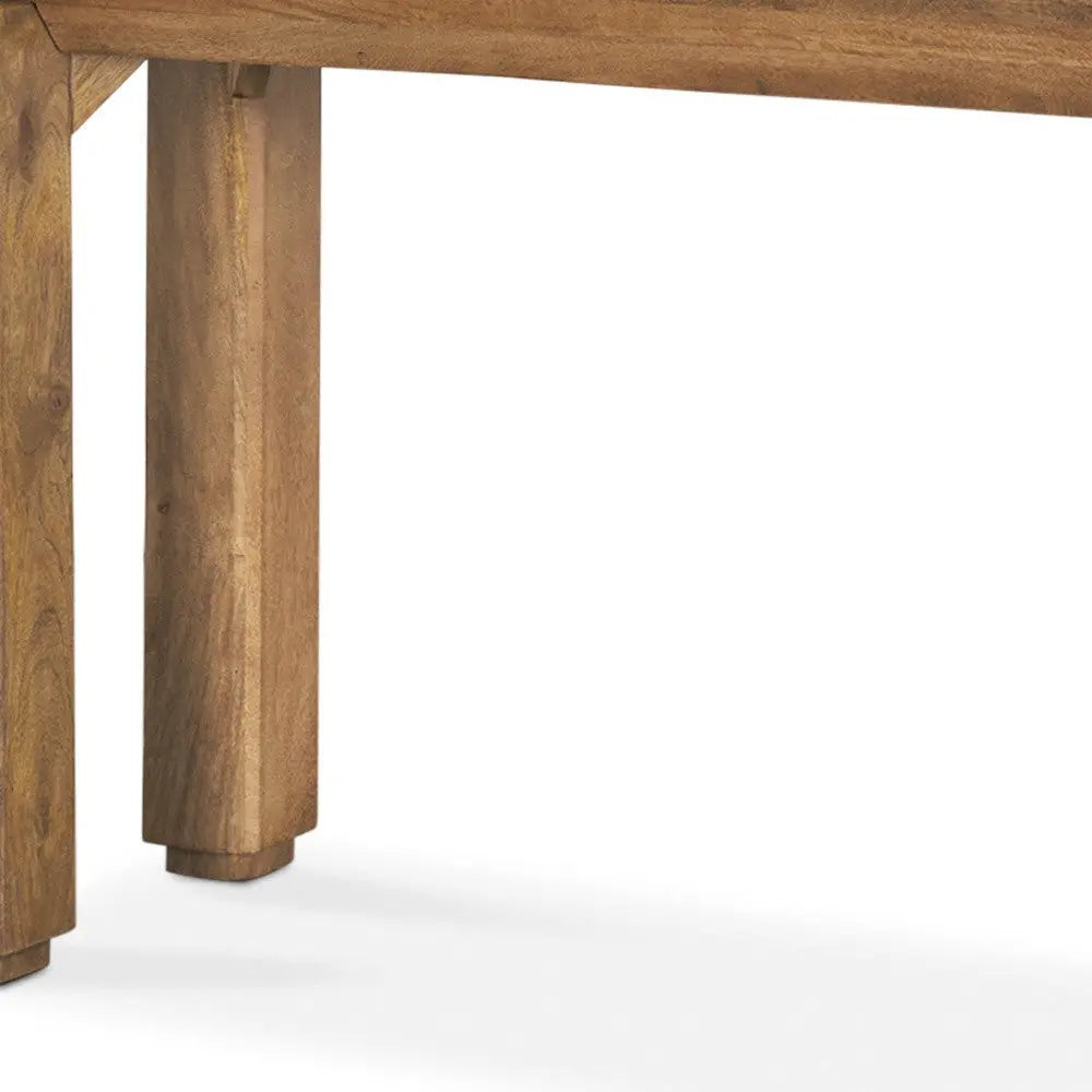 60" Brown Solid Wood Console Table Homeroots Living Room