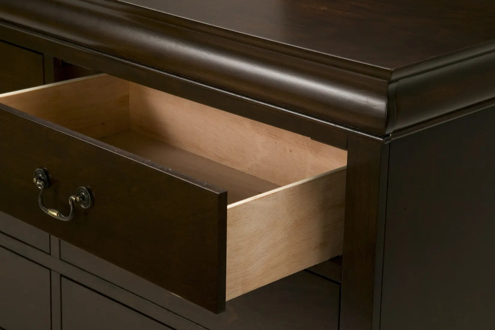 60" Brown Solid Wood Six Drawer Double Dresser - GreatEagleInc