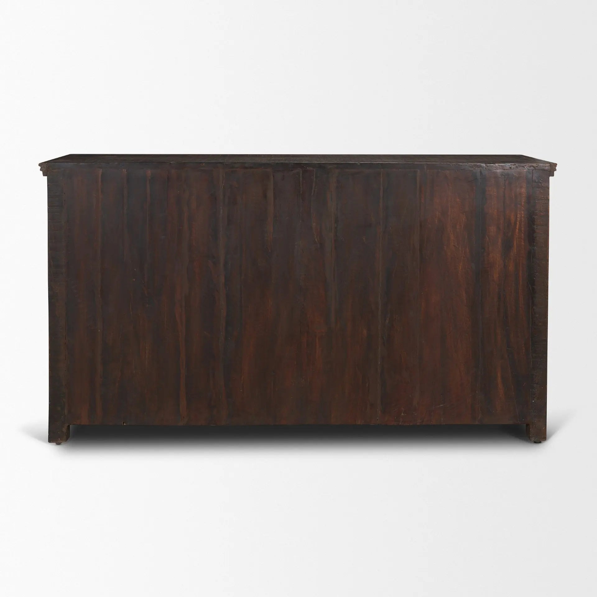 60" Brown Solid Wood Six Drawer Sideboard Homeroots Kitchen & Dining