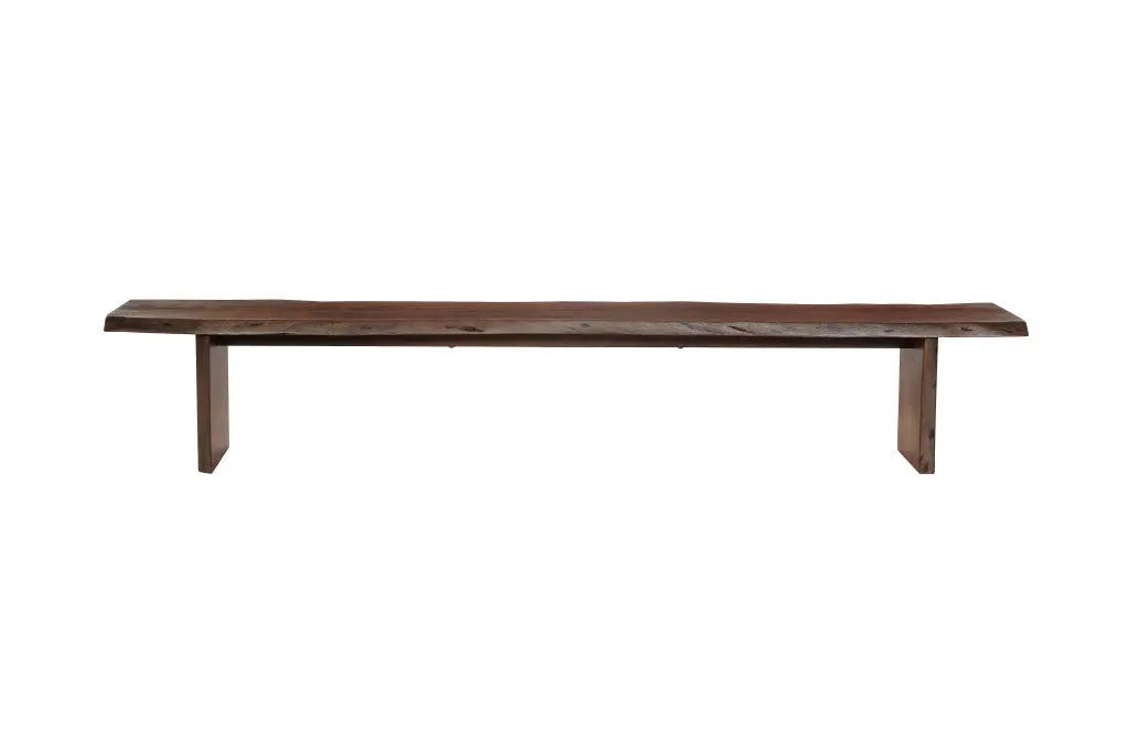 60" Brown Solid Wood Solid Wood Live Edge Dining Bench - GreatEagleInc