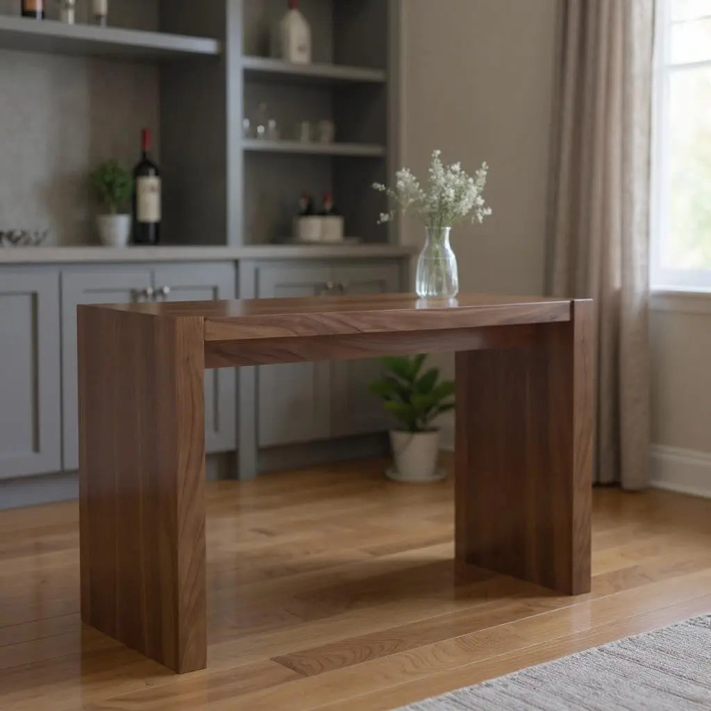 60" Brown Wood Rectangular Bar Height Bar Table Homeroots Living Room