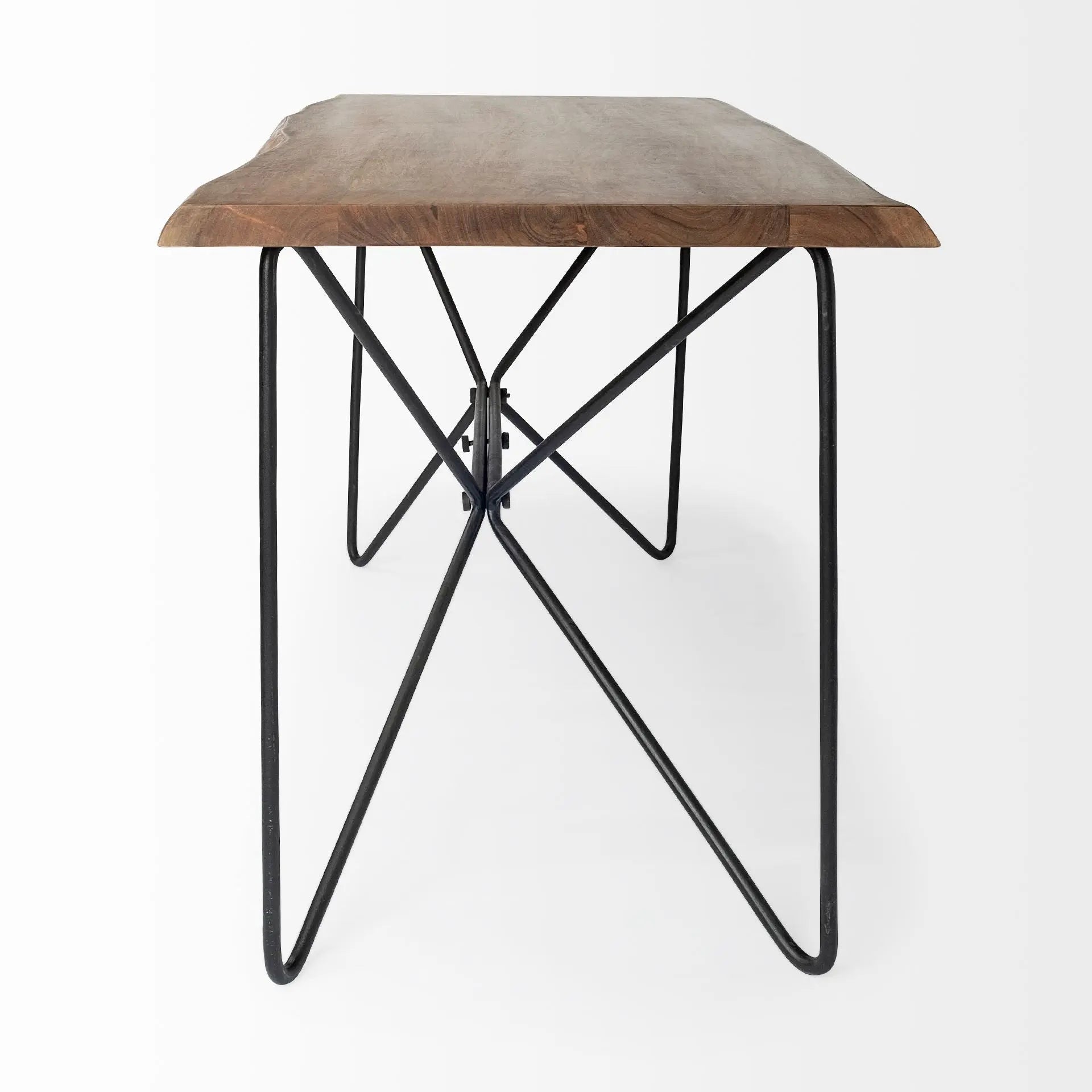 60" Brown and Black Writing Desk Homeroots Office