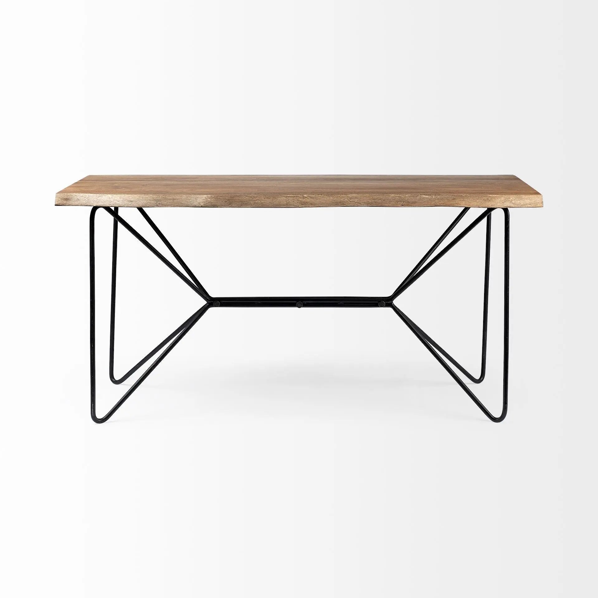 60" Brown and Black Writing Desk Homeroots Office