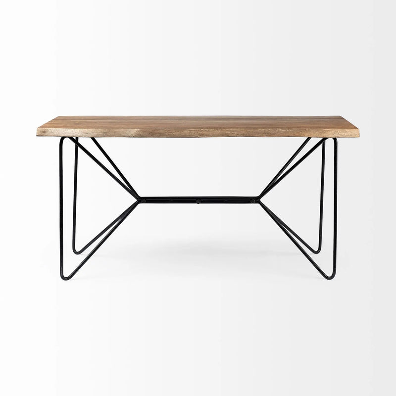 60" Brown and Black Writing Desk Homeroots Office