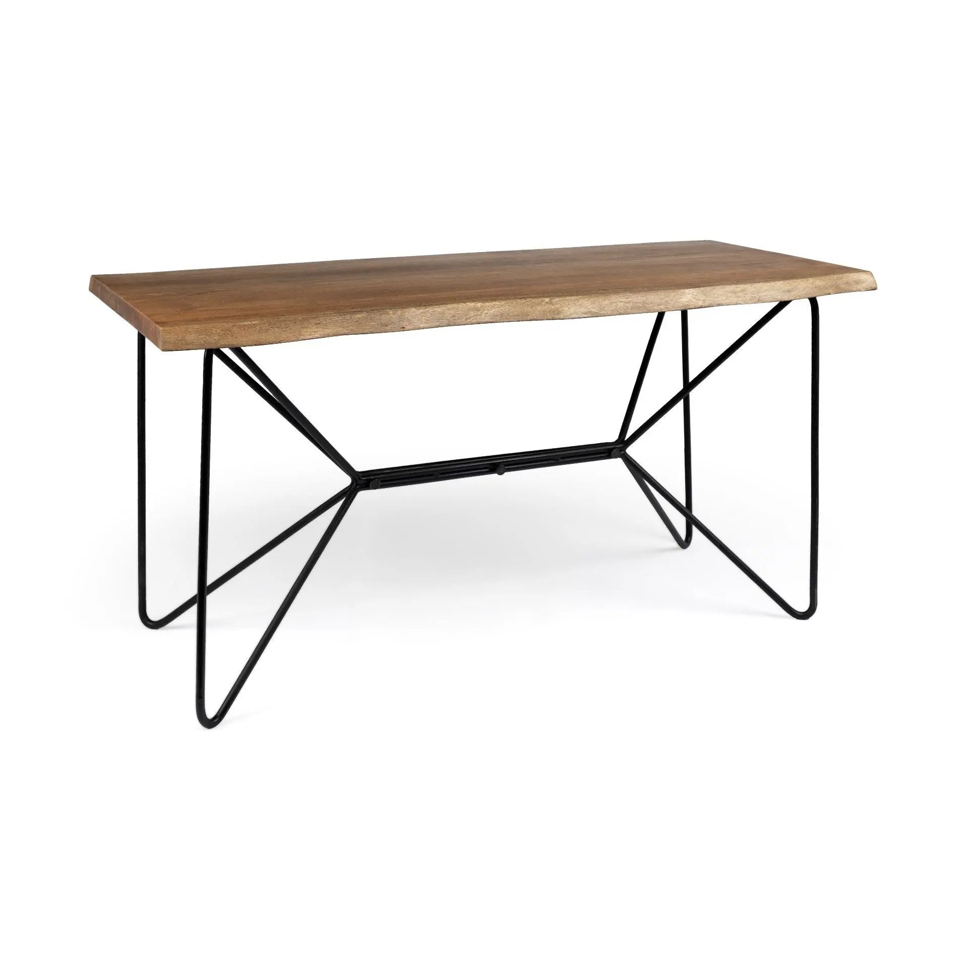60" Brown and Black Writing Desk Homeroots Office