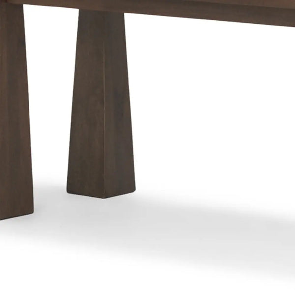 60" Dark Brown Solid Wood Bench Homeroots Living Room