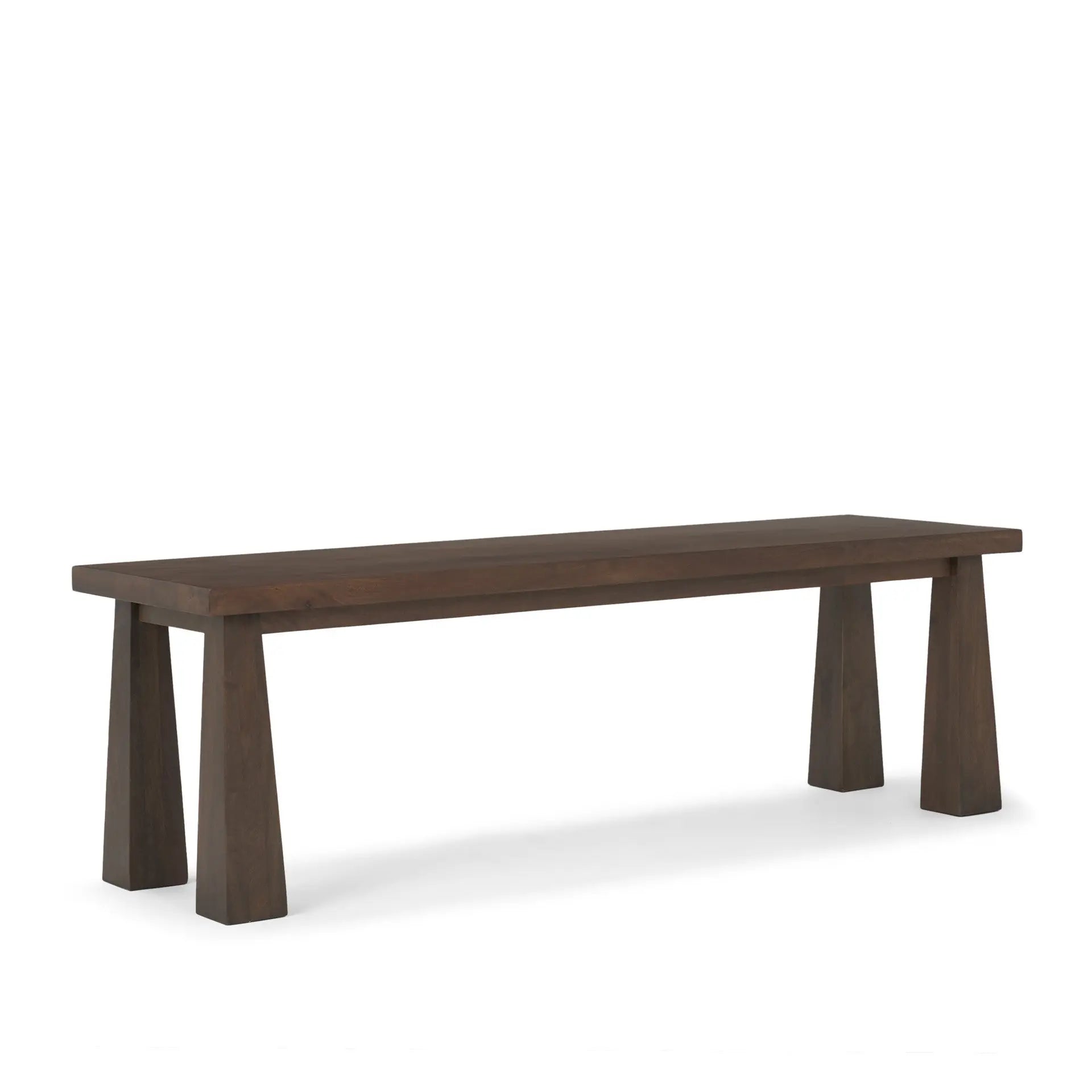 60" Dark Brown Solid Wood Bench Homeroots Living Room