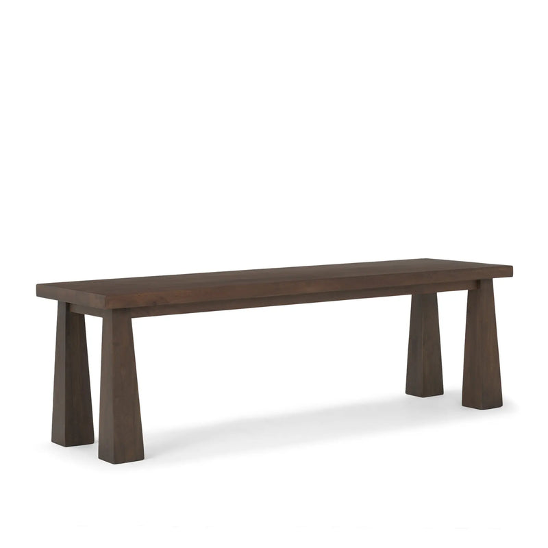 60" Dark Brown Solid Wood Bench Homeroots Living Room
