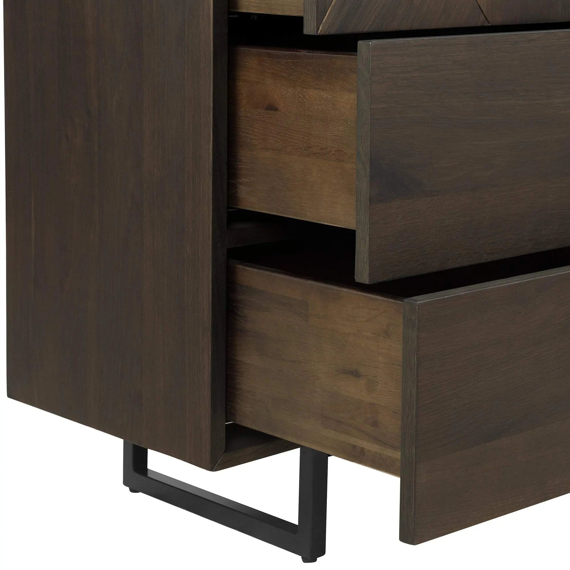60" Dark Brown Solid Wood Six Drawer Double Dresser - GreatEagleInc