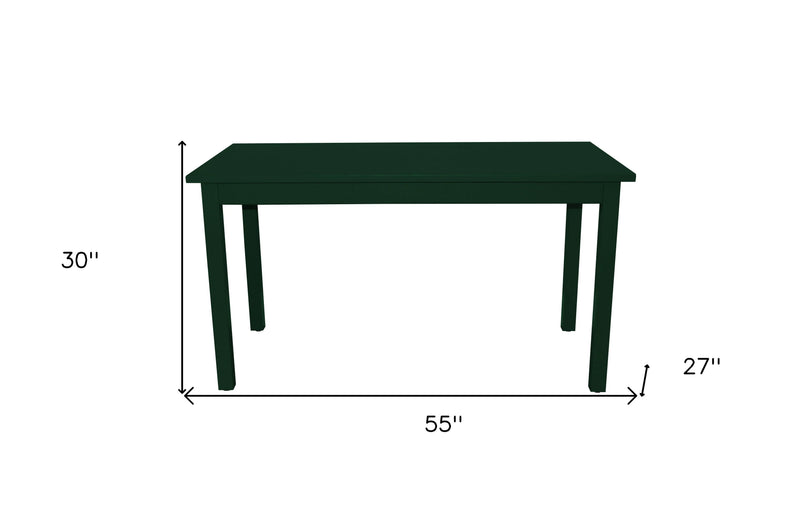 60" Dark Green Solid Wood Dining Table Homeroots Kitchen & Dining