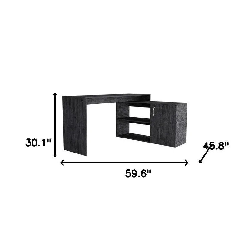 60" Gray L Shape Computer Desk Homeroots Office