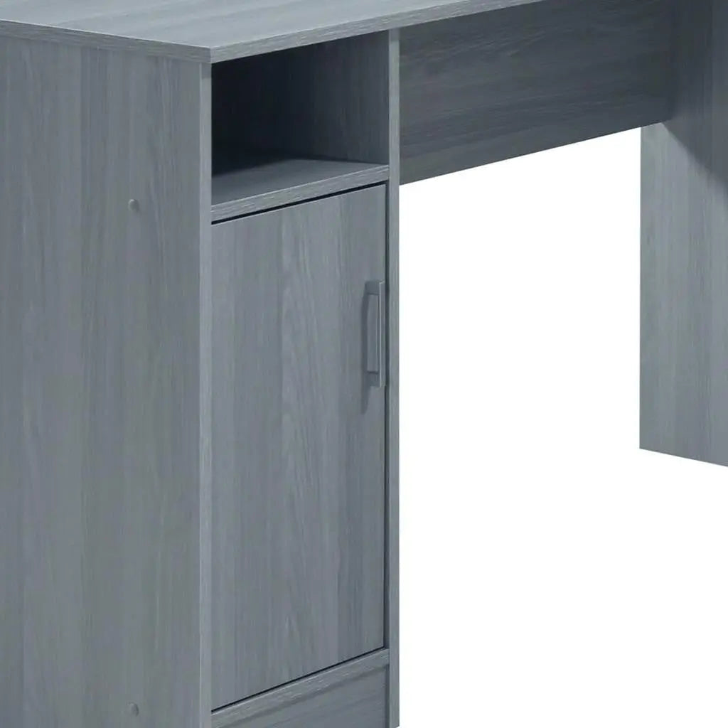 60" Gray Wood L Shape Computer Desk With Two Drawers Homeroots Office