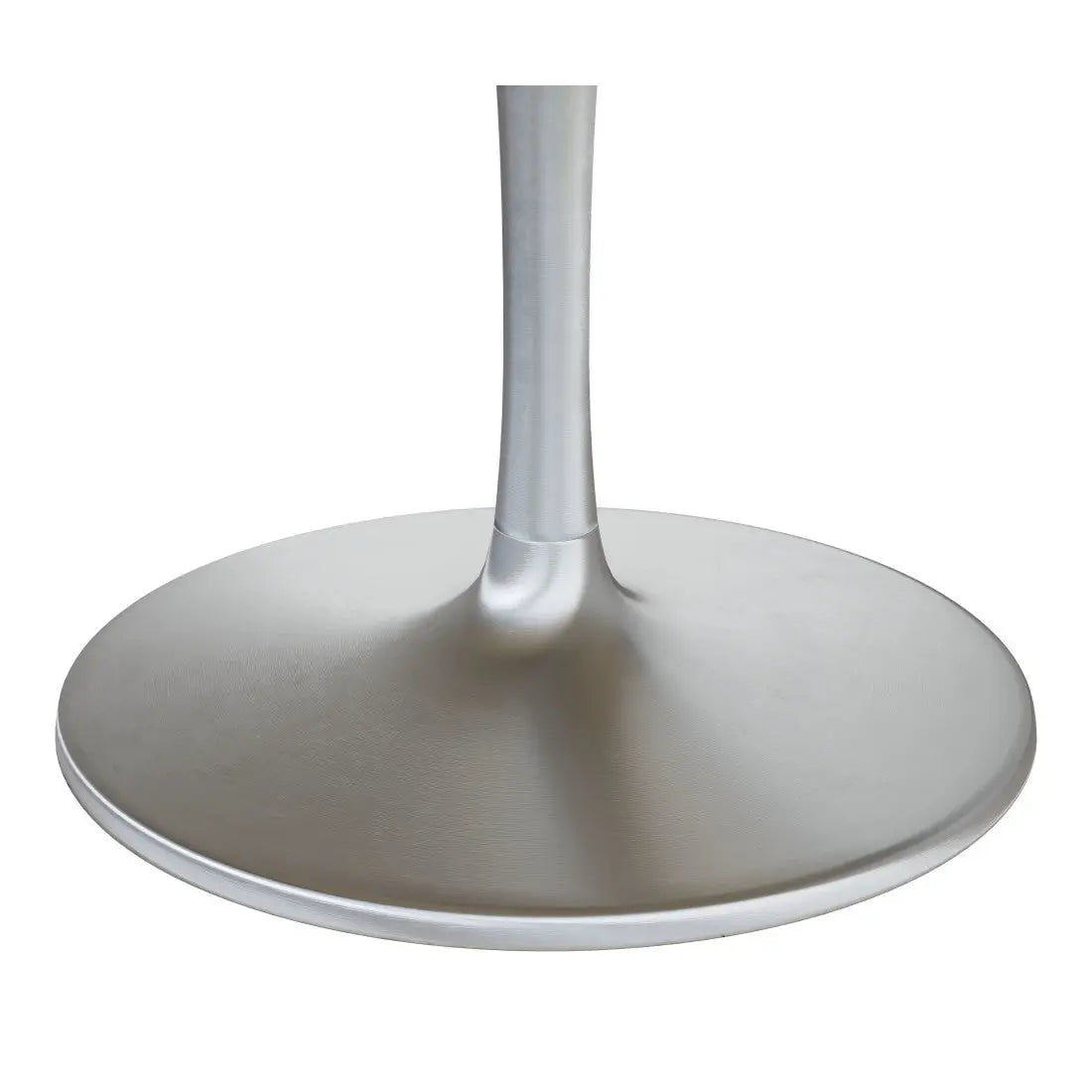 60" Gray and Silver Marble and Aluminum Pedestal Base Round Top Dining Table Homeroots Kitchen & Dining