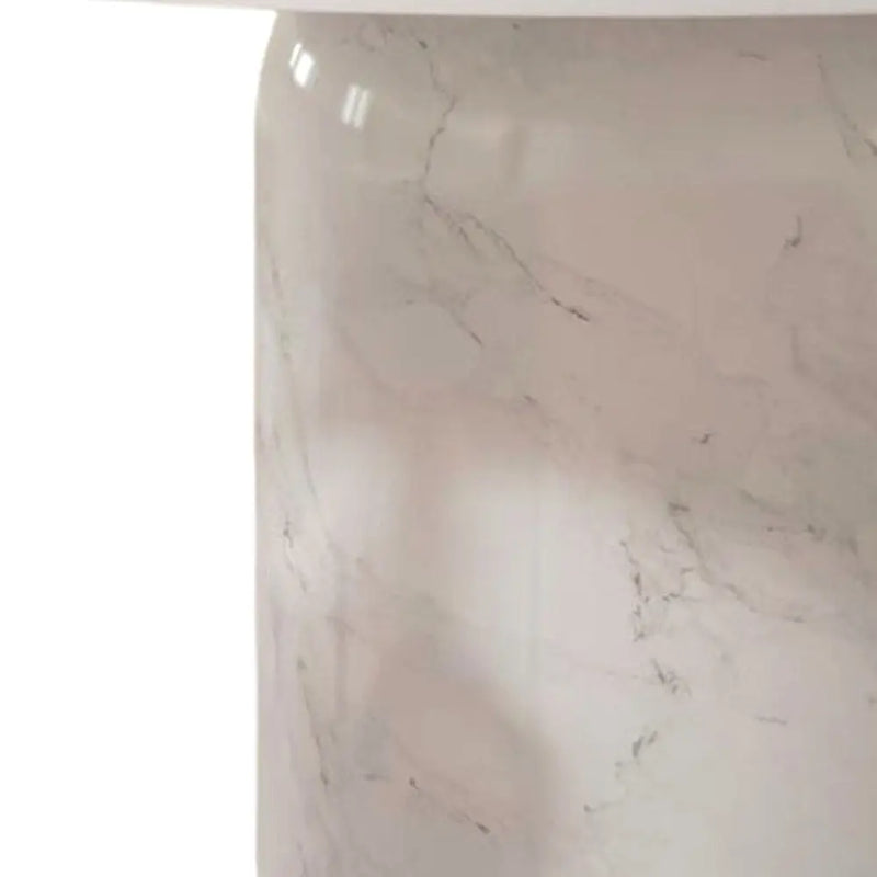 60" Gray and White Marble Pedestal Base Round Top Dining Table Homeroots Kitchen & Dining