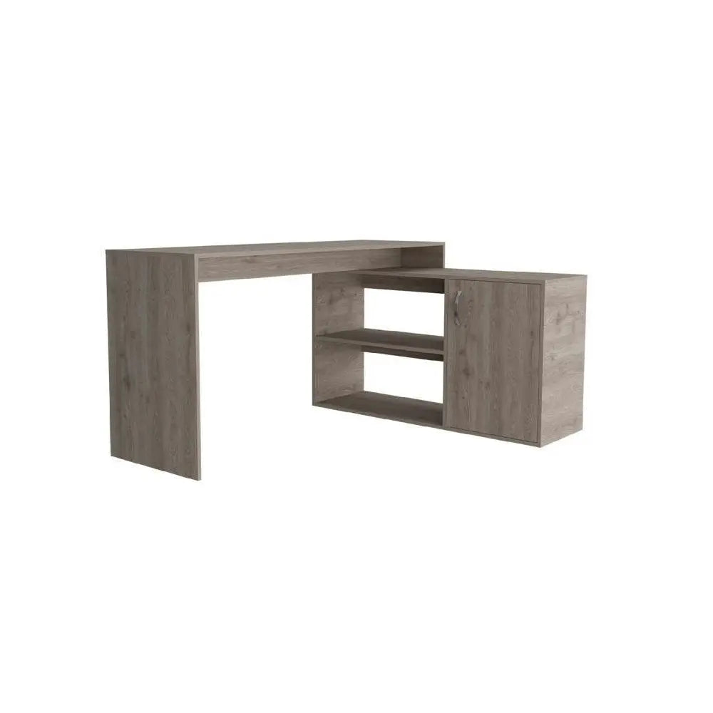60" Light Gray L Shape Computer Desk Homeroots Office