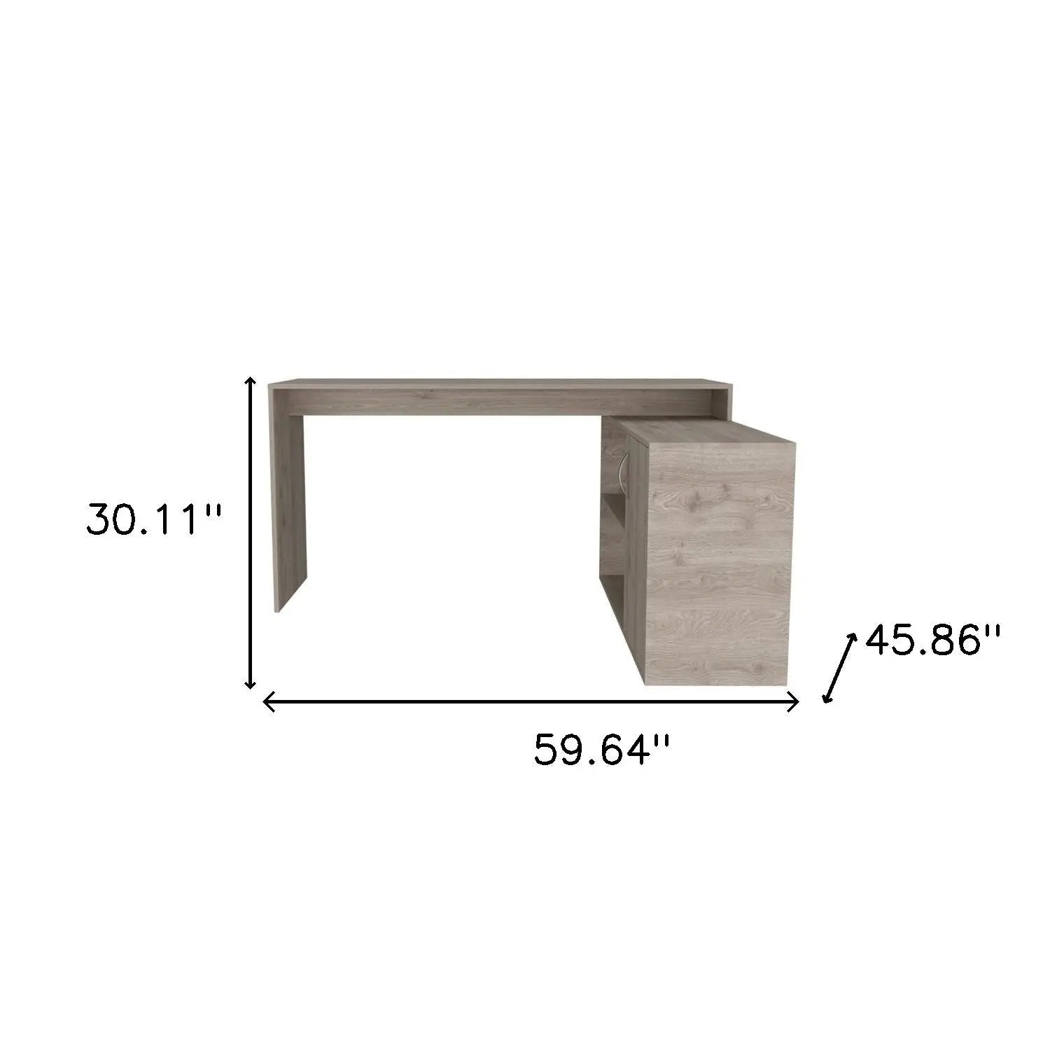 60" Light Gray L Shape Computer Desk Homeroots Office