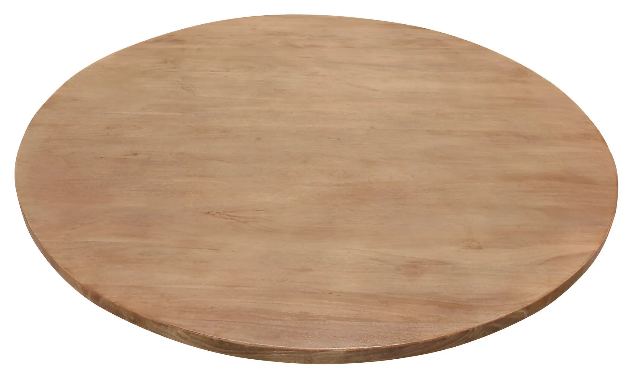 60" Natural And Black Rounded Solid Wood And Iron Pedestal Base Dining Table - GreatEagleInc