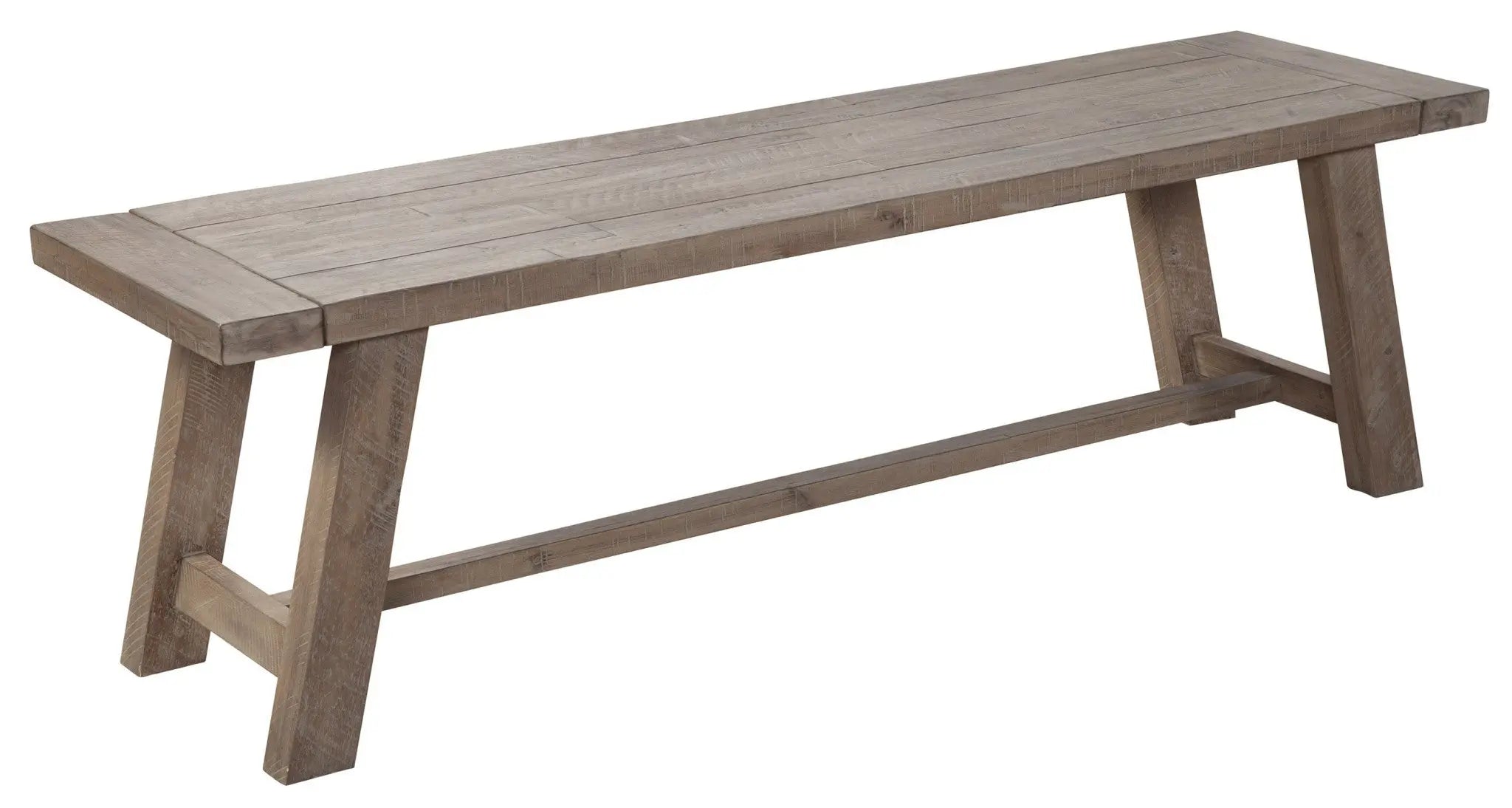 60" Natural Distressed Solid Wood Dining Bench Homeroots Living Room