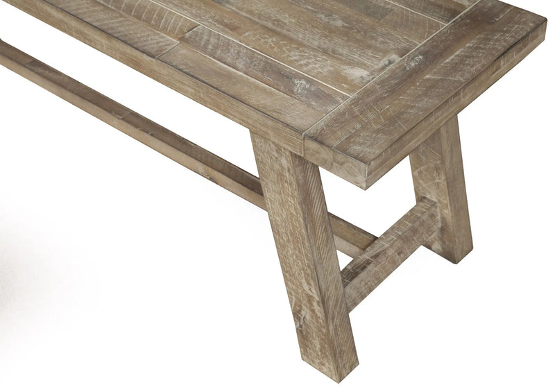 60" Natural Distressed Solid Wood Dining Bench Homeroots Living Room