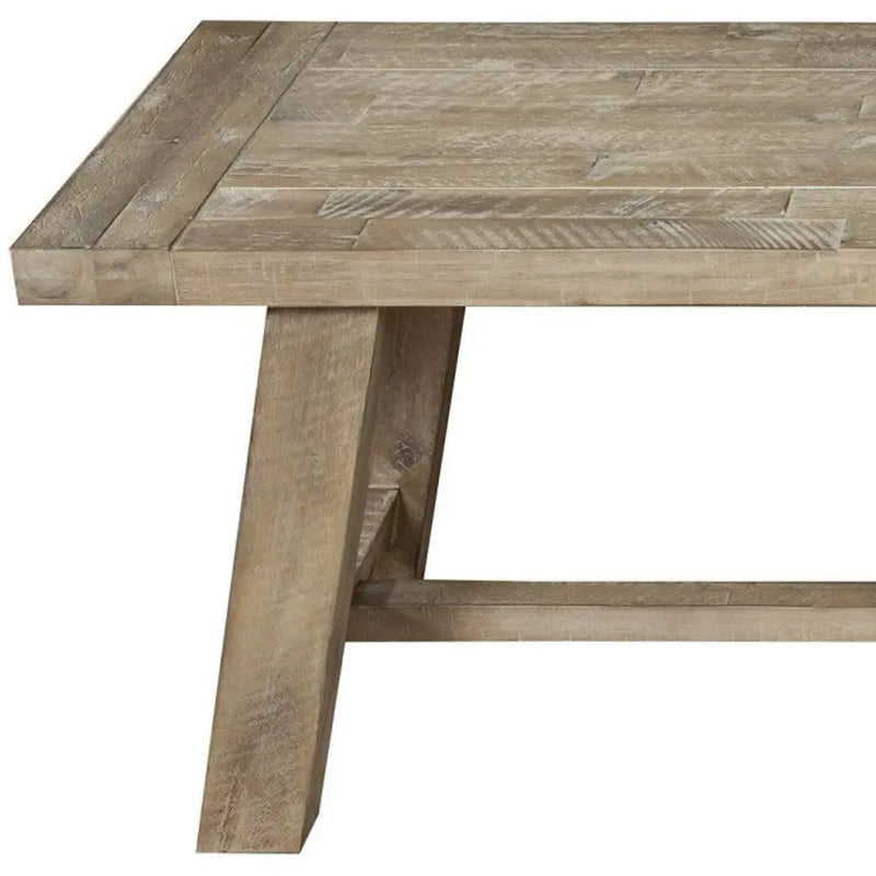 60" Natural Distressed Solid Wood Dining Bench Homeroots Living Room