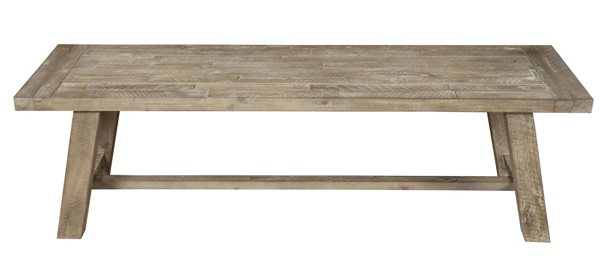 60" Natural Distressed Solid Wood Dining Bench Homeroots Living Room