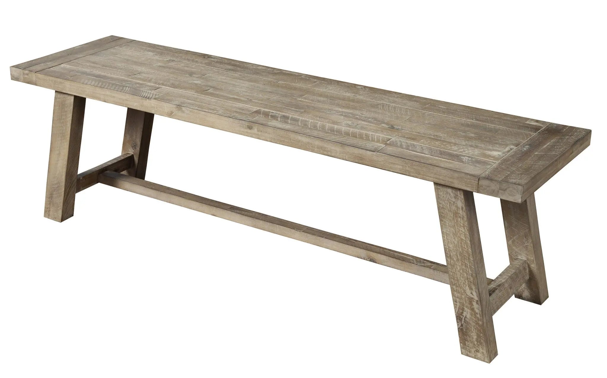 60" Natural Distressed Solid Wood Dining Bench Homeroots Living Room