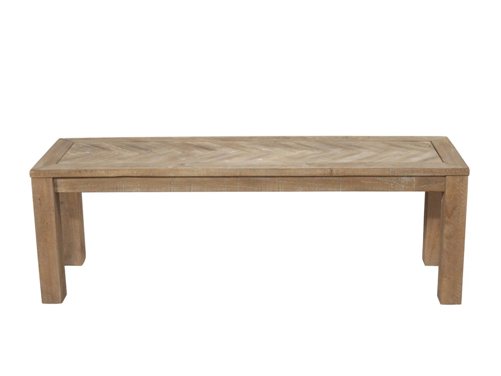 60" Natural Distressed Solid Wood Dining Bench Homeroots Living Room