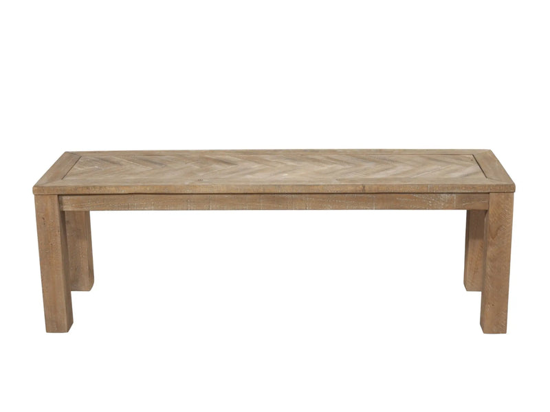 60" Natural Distressed Solid Wood Dining Bench Homeroots Living Room