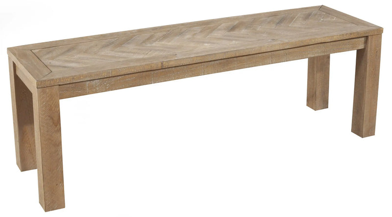 60" Natural Distressed Solid Wood Dining Bench Homeroots Living Room