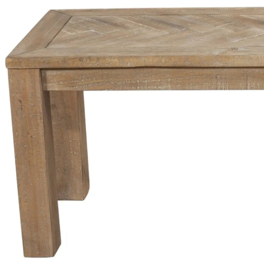 60" Natural Distressed Solid Wood Dining Bench Homeroots Living Room
