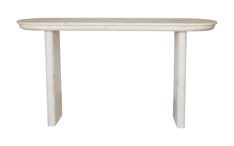 60" Natural Solid Wood Oval Console Table Homeroots Living Room