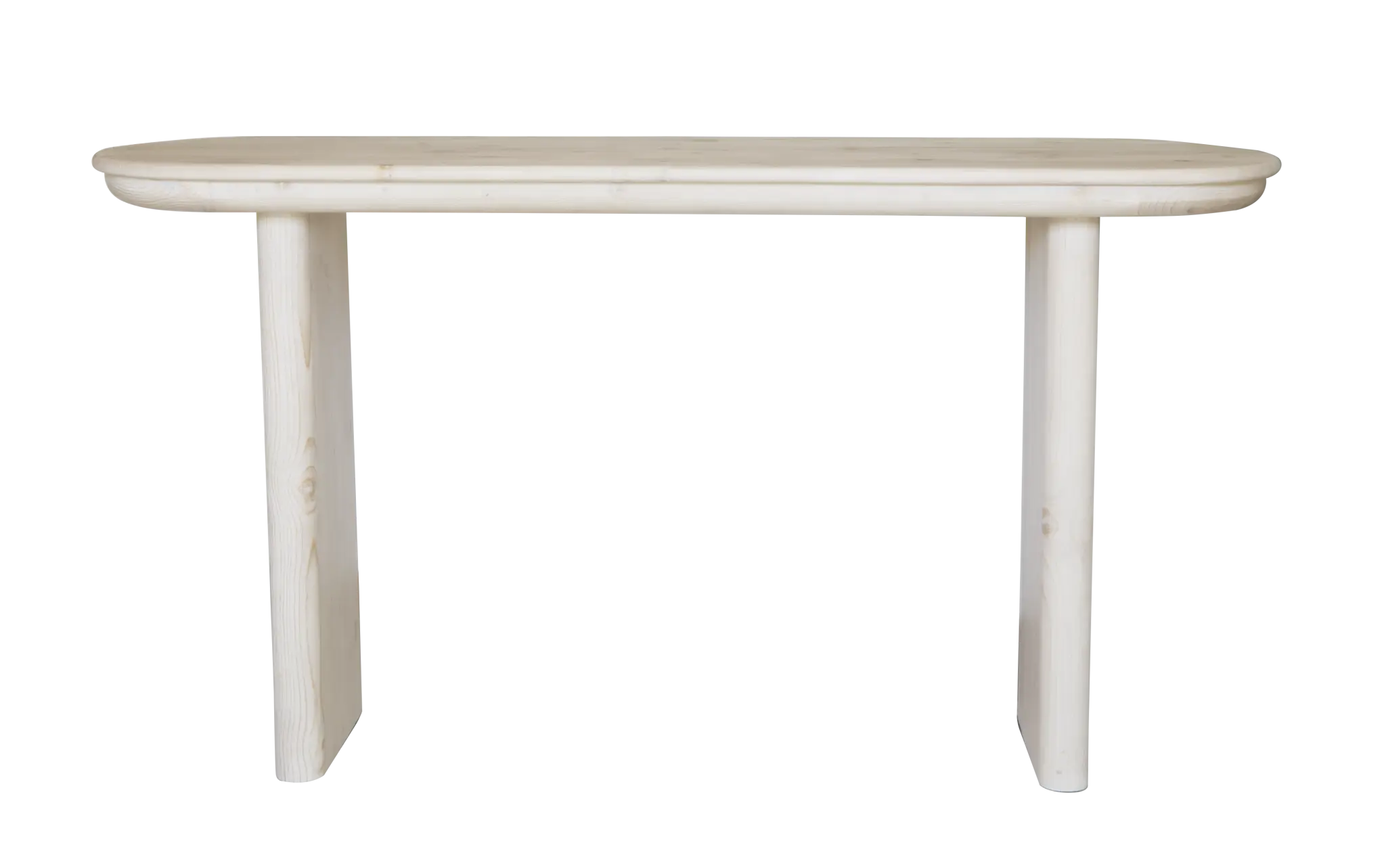 60" Natural Solid Wood Oval Console Table Homeroots Living Room