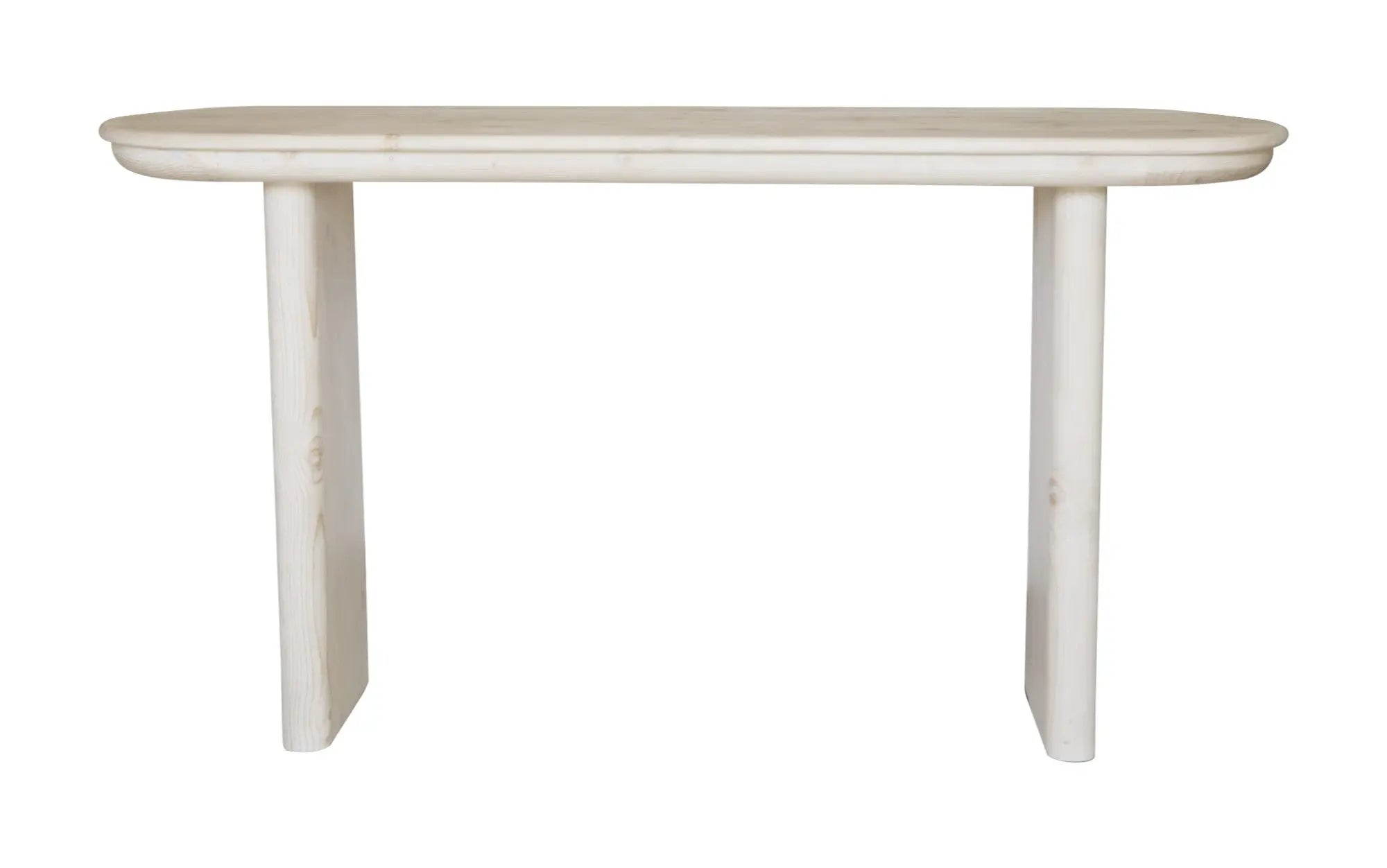 60" Natural Solid Wood Oval Console Table Homeroots Living Room