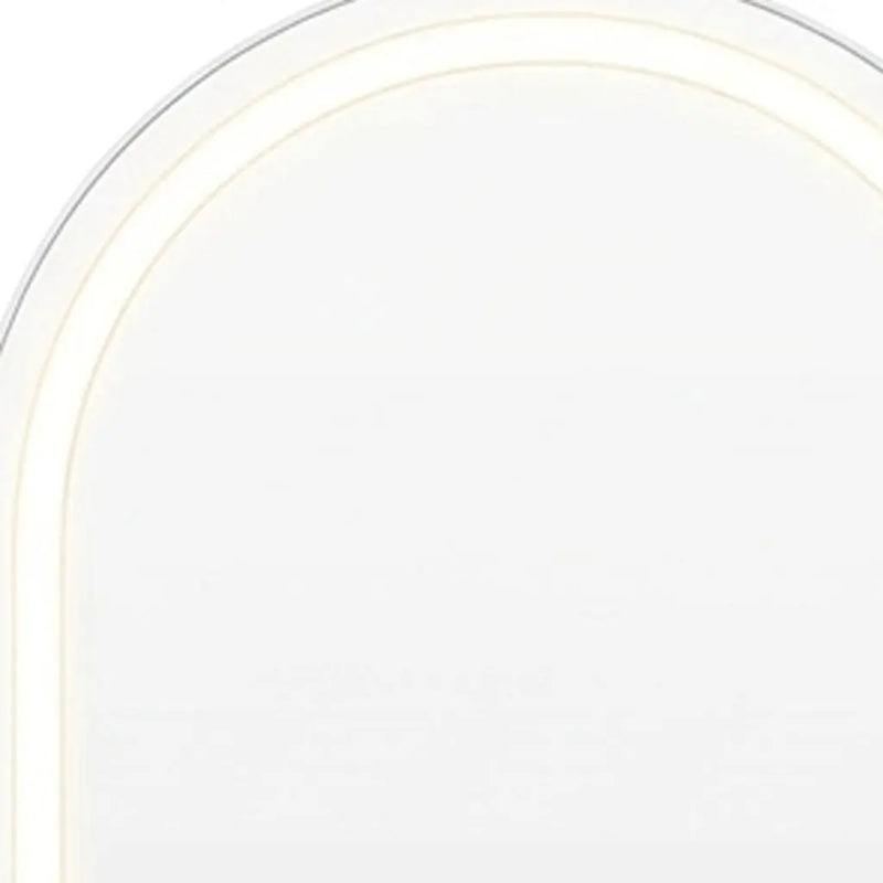 60" Silver Arch Lighted Freestanding And Wall Mounted Framed Full Length Mirror Homeroots Bed & Bath